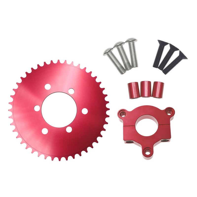 sthus CNC 44T Sprocket With 1.5" Adapter Fits 60cc 66cc 80cc Motorized Bicycle (Red) - Image 1
